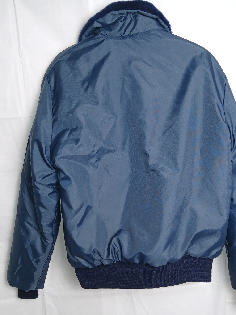 Vintage Men's Navy Blue Nylon Flight Jacket - Size Medium‎ - Picture 5 of 10